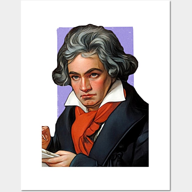 German Composer Ludwig van Beethoven illustration Wall Art by Litstoy 